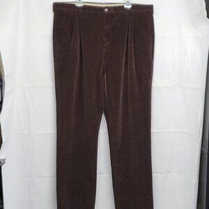 Roundtree & Yorke Corduroy Pants Mens 42 X 36 Straight Leg Brown